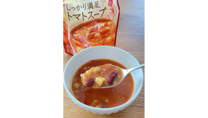 美穀菜(びこくさい)しっかり満足スープ　トマトスープ　具　トライアル　レビュー